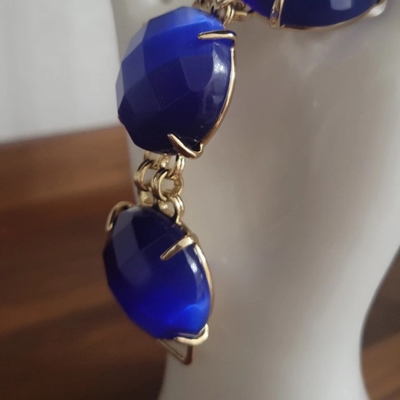 Kendra Scott Cassie bracelet cobalt blue cat's eye color gold setting retired - Picture 6 of 8